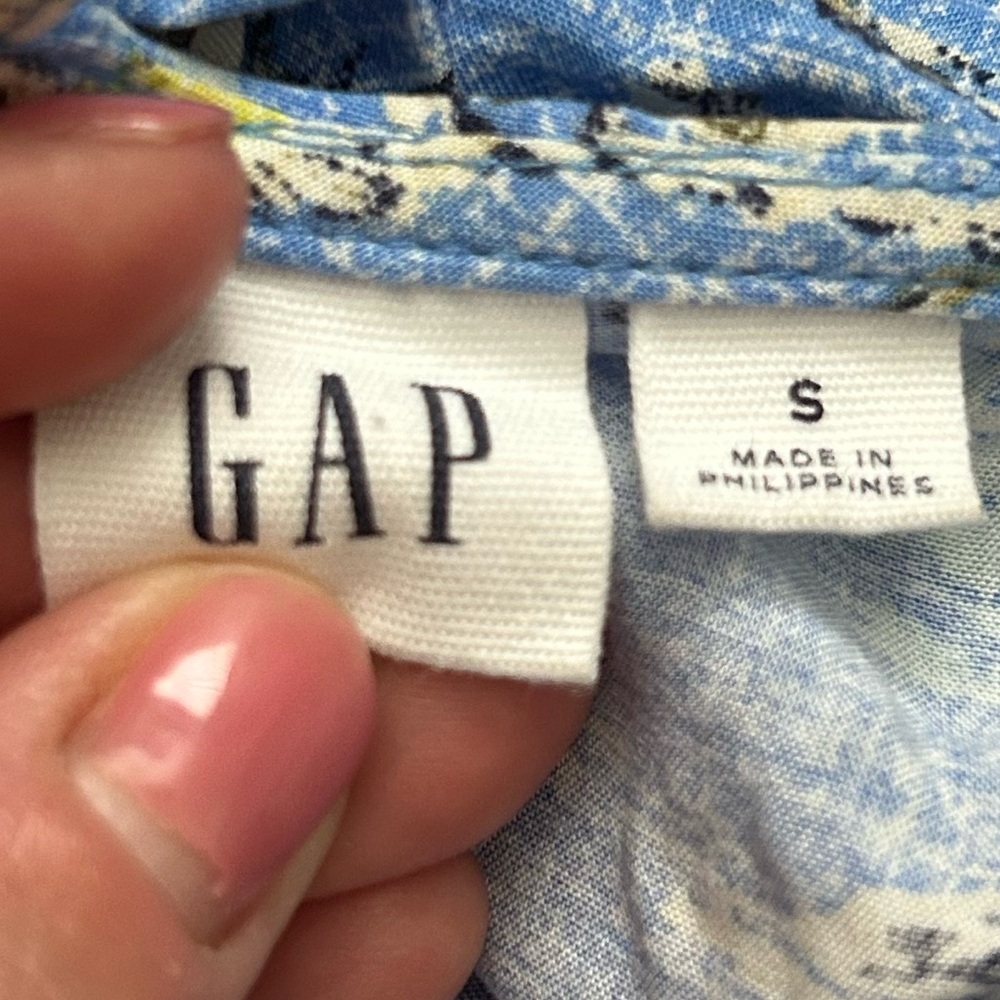 Gap Light Blue Patterned Dress - image 8